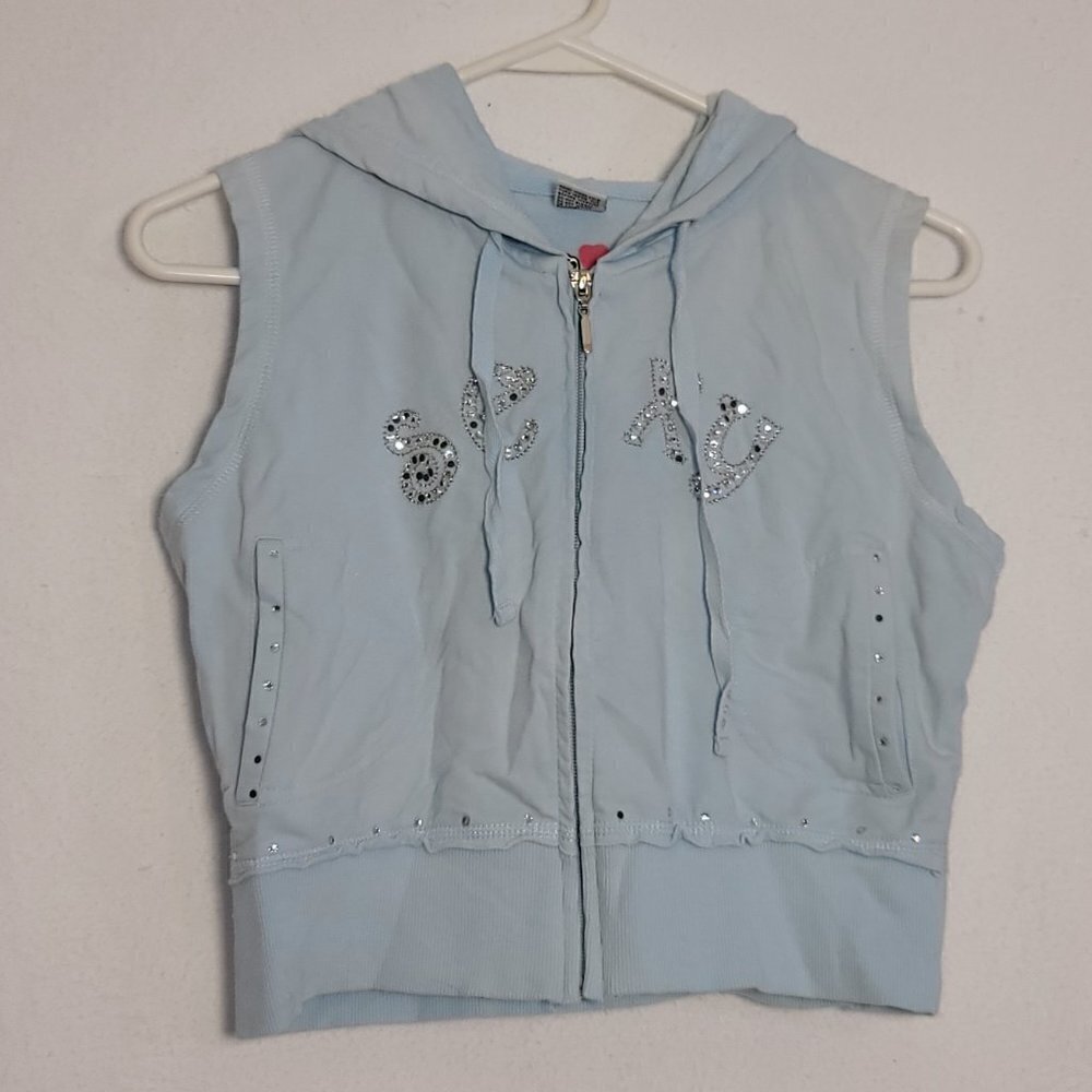 594. Apollo Sleeveless Hoodie Light Blue Sz Kids L